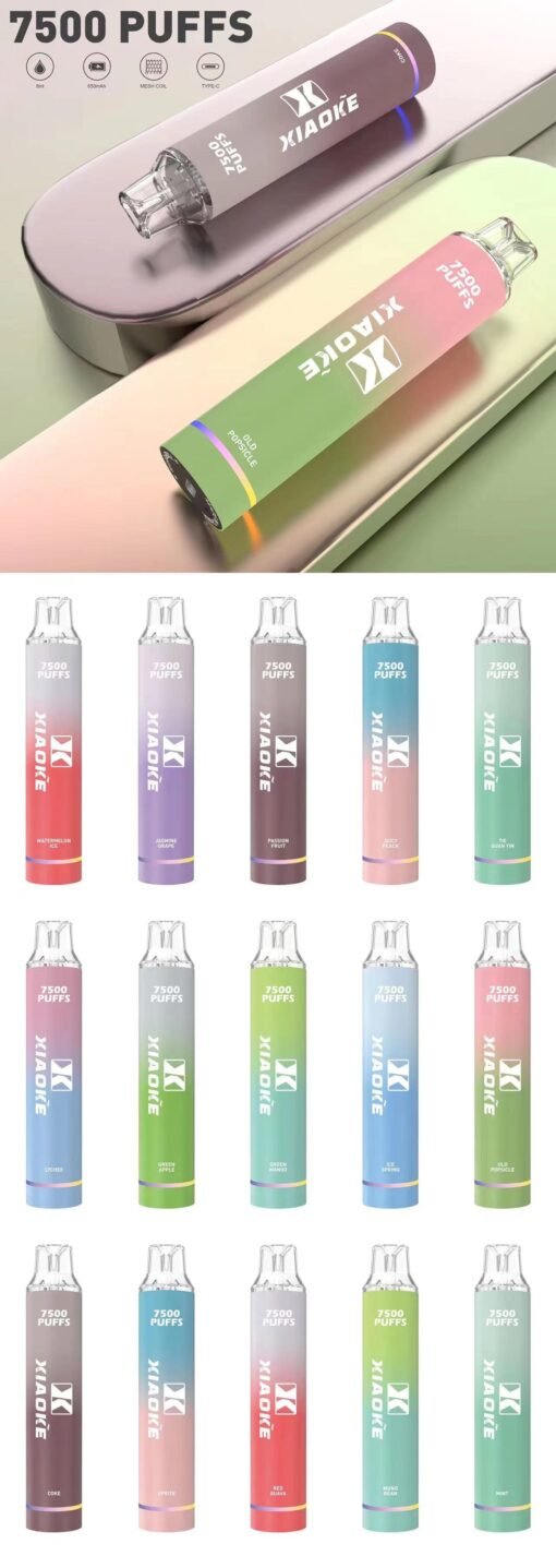 XIAOKE 7500 PUFFS 梟客棄式抛電子煙 一次性霧化桿：圖片 2