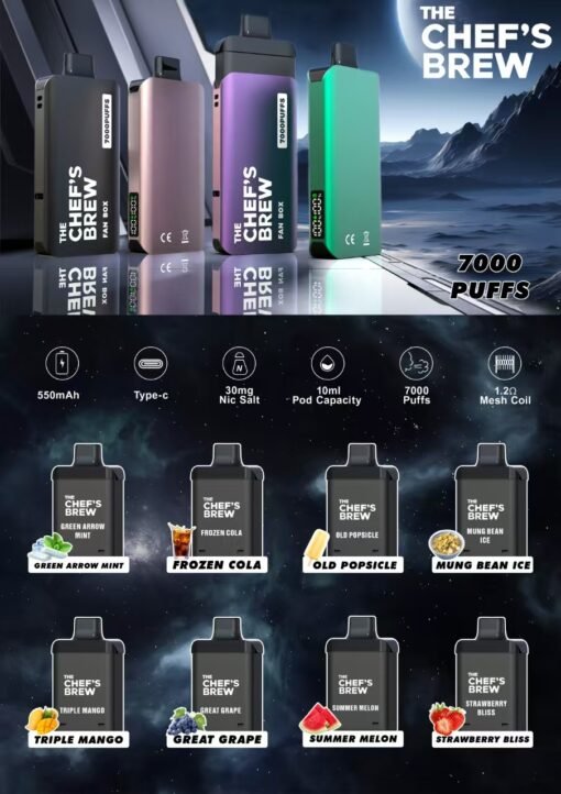 廚師佳釀煙彈 CHEF'S BREW｜大容量換彈式電子煙主機 買3盒加送主機